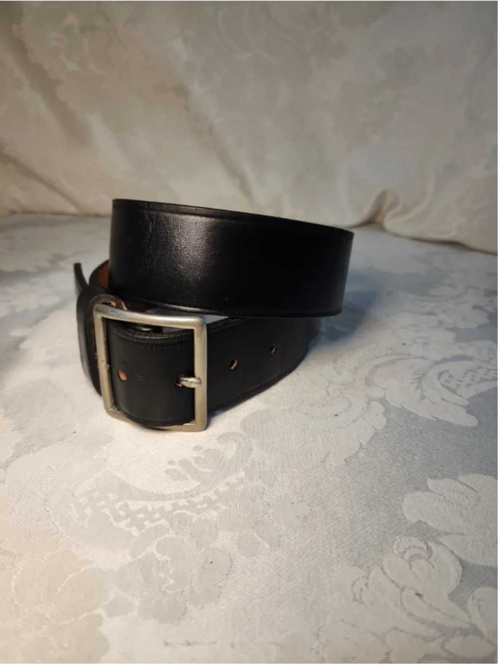 Vtg Jay Pee Blk Leather Belt Sz 32, EUC